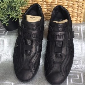 Baldinini men’s black leather shoes size 9